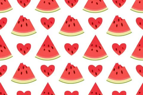 Summer fruit love repeat texture, romantic sweet red berry vector background 스톡 일러스트