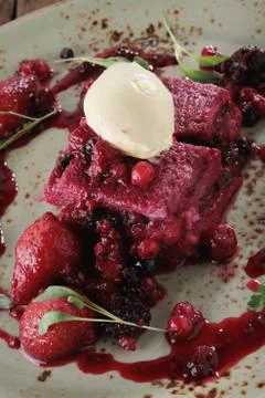 Summer fruit pudding Stock Photos