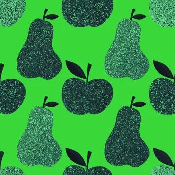 Summer fruit seamless apples pattern for wrapping paper and fabrics 스톡 사진