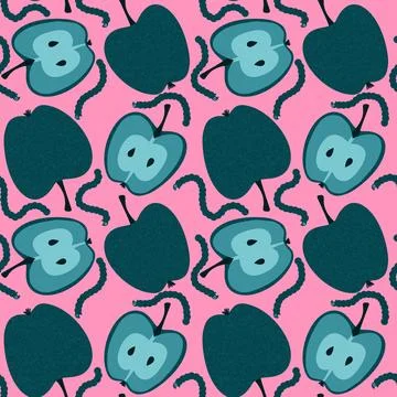 Summer fruit seamless apples pattern for wrapping paper and fabrics 스톡 사진