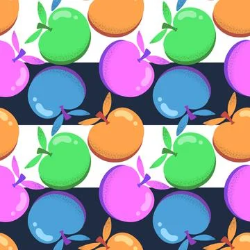 Summer fruit seamless apples pattern for wrapping paper and fabrics 스톡 사진