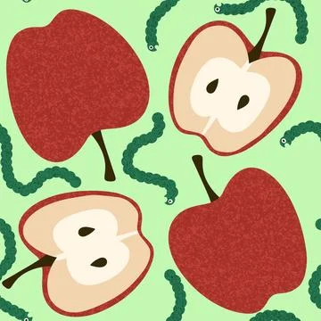 Summer fruit seamless apples pattern for wrapping paper and fabrics 스톡 사진