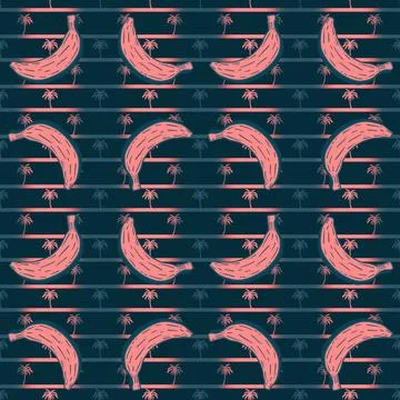 Summer fruit seamless banana pattern for fashion textiles and wrapping paper 스톡 사진