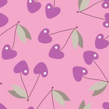 Summer fruit seamless cherry berry pattern for wrapping paper and fabrics Stock Illustration