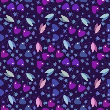 Summer fruit seamless cherry berry pattern for wrapping paper and fabrics Stock Illustration