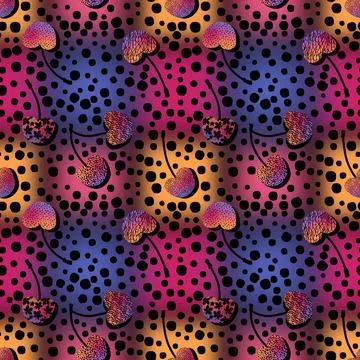 Summer fruit seamless cherry berry pattern for wrapping paper and fabrics Stock Illustration