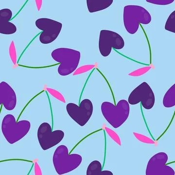 Summer fruit seamless cherry berry pattern for wrapping paper and fabrics Stock Illustration