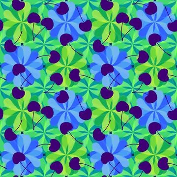 Summer fruit seamless cherry berry pattern for wrapping paper and fabrics Stock Illustration