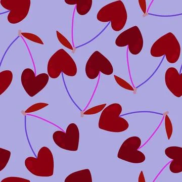 Summer fruit seamless cherry berry pattern for wrapping paper and fabrics Stock Illustration