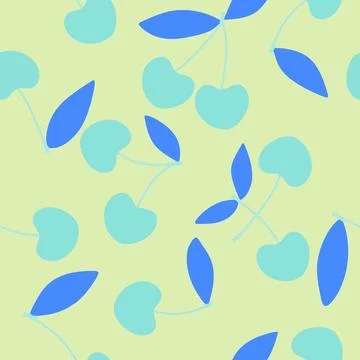Summer fruit seamless cherry berry pattern for wrapping paper and fabrics Stock Illustration