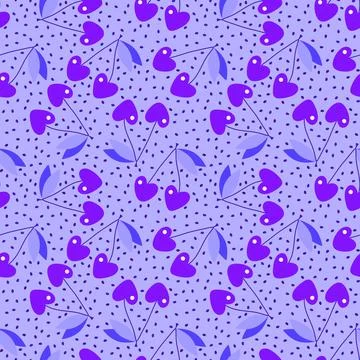 Summer fruit seamless cherry berry pattern for wrapping paper and fabrics Stock Illustration