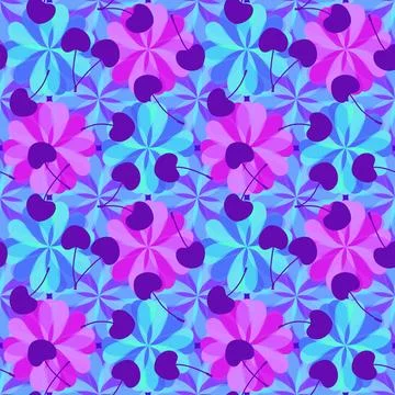 Summer fruit seamless cherry berry pattern for wrapping paper and fabrics Stock Illustration