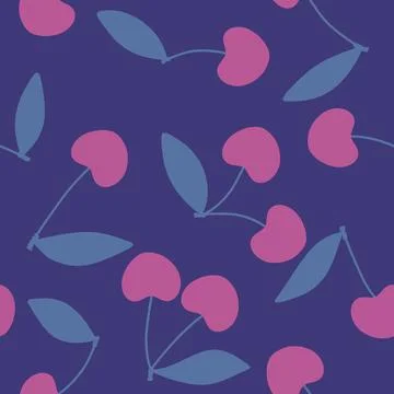 Summer fruit seamless cherry berry pattern for wrapping paper and fabrics Stock Illustration