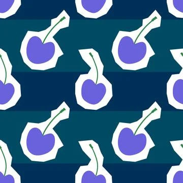 Summer fruit seamless cherry berry pattern for wrapping paper and fabrics 스톡 일러스트