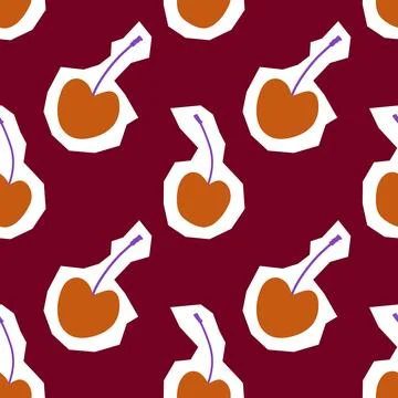 Summer fruit seamless cherry berry pattern for wrapping paper and fabrics Illustrazione stock