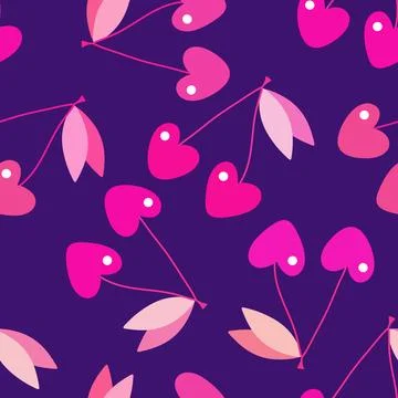 Summer fruit seamless cherry berry pattern for wrapping paper and fabrics Stock Illustration