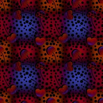 Summer fruit seamless cherry berry pattern for wrapping paper and fabrics Stock Illustration
