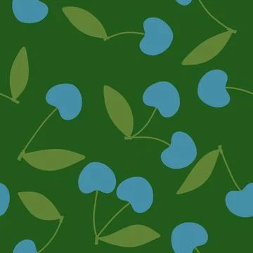Summer fruit seamless cherry berry pattern for wrapping paper and fabrics Stock Illustration