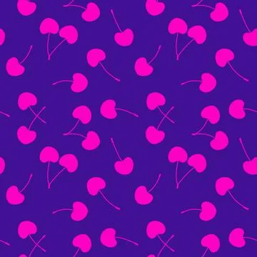 Summer fruit seamless cherry berry pattern for wrapping paper and fabrics Stock Illustration