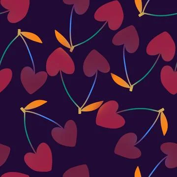 Summer fruit seamless cherry berry pattern for wrapping paper and fabrics Stock Illustration