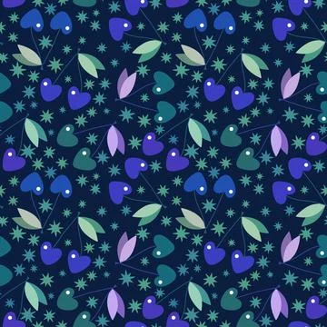 Summer fruit seamless cherry berry pattern for wrapping paper and fabrics Stock Illustration