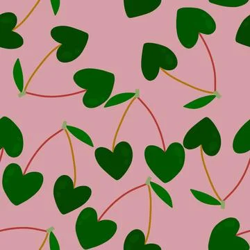 Summer fruit seamless cherry berry pattern for wrapping paper and fabrics 스톡 일러스트