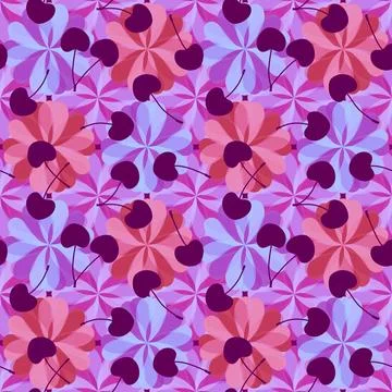 Summer fruit seamless cherry berry pattern for wrapping paper and fabrics Stock Illustration