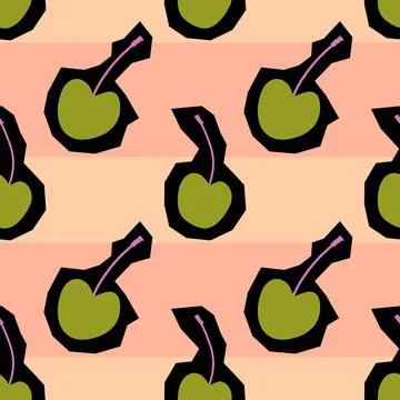 Summer fruit seamless cherry berry pattern for wrapping paper and fabrics Stock Illustration