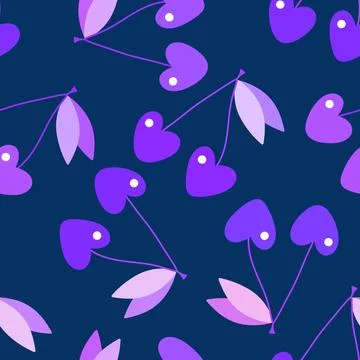 Summer fruit seamless cherry berry pattern for wrapping paper and fabrics Stock Illustration