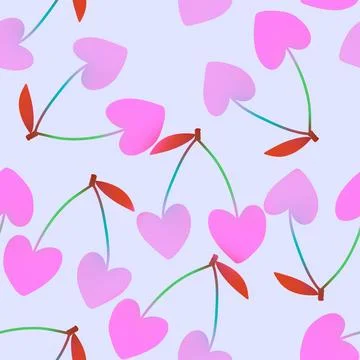 Summer fruit seamless cherry berry pattern for wrapping paper and fabrics 스톡 일러스트