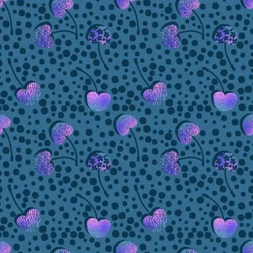 Summer fruit seamless cherry berry pattern for wrapping paper and fabrics Stock Illustration