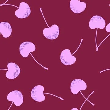 Summer fruit seamless cherry berry pattern for wrapping paper and fabrics Stock Illustration
