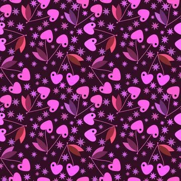 Summer fruit seamless cherry berry pattern for wrapping paper and fabrics Stock Illustration