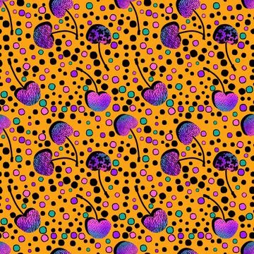 Summer fruit seamless cherry berry pattern for wrapping paper and fabrics Stock Illustration