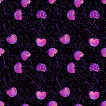 Summer fruit seamless cherry berry pattern for wrapping paper and fabrics Stock Photos
