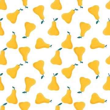 Summer fruit seamless pears pattern for wrapping paper and fabrics Stock Illustration