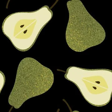 Summer fruit seamless pears pattern for wrapping paper and fabrics Stock Illustration