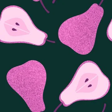 Summer fruit seamless pears pattern for wrapping paper and fabrics Stock Illustration