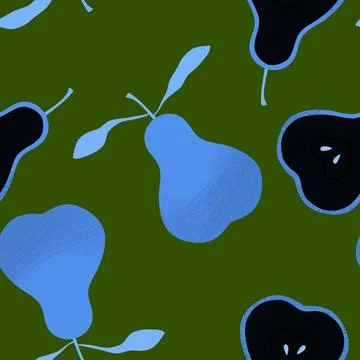 Summer fruit seamless pears pattern for wrapping paper and fabrics Stock Illustration