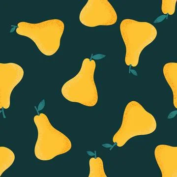 Summer fruit seamless pears pattern for wrapping paper and fabrics Stock Illustration