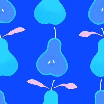 Summer fruit seamless pears pattern for wrapping paper and fabrics Stock Illustration