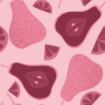 Summer fruit seamless pears pattern for wrapping paper and fabrics Stock Illustration