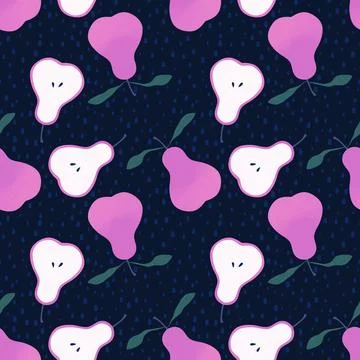 Summer fruit seamless pears pattern for wrapping paper and fabrics Stock Illustration