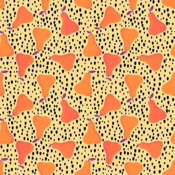 Summer fruit seamless pears pattern for wrapping paper and fabrics Stock Illustration