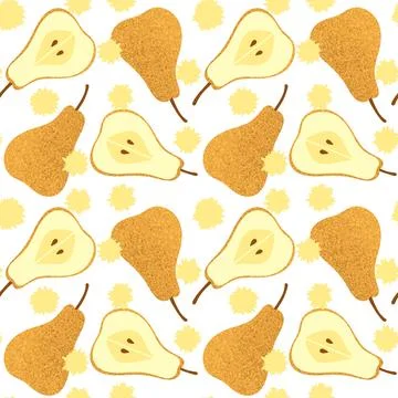 Summer fruit seamless pears pattern for wrapping paper and fabrics 스톡 일러스트