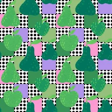 Summer fruit seamless pears pattern for wrapping paper and fabrics Stock Illustration