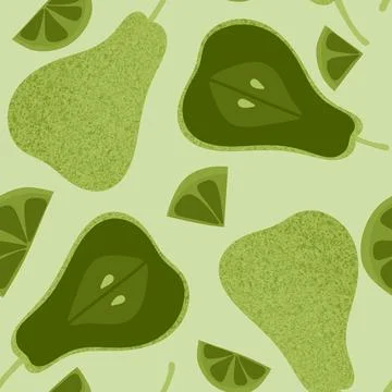Summer fruit seamless pears pattern for wrapping paper and fabrics Stock Illustration