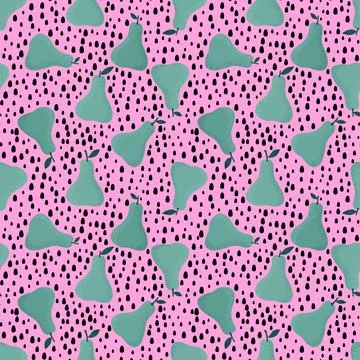 Summer fruit seamless pears pattern for wrapping paper and fabrics Stock Illustration