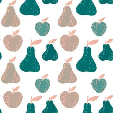 Summer fruit seamless pears pattern for wrapping paper and fabrics Stock Illustration