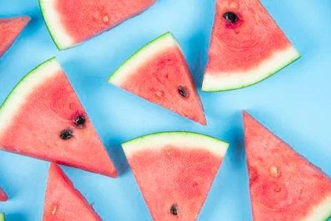 Summer fruit, watermelon with pattern background Stock Photos